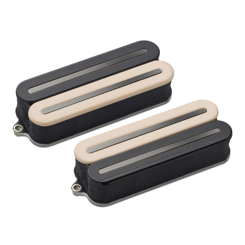 Fishman PRF-MO8-SVB Fluence Open Core Modern Humbucker 8-String Pickups Set (Reverse Zebra with Black Nickel Blades)