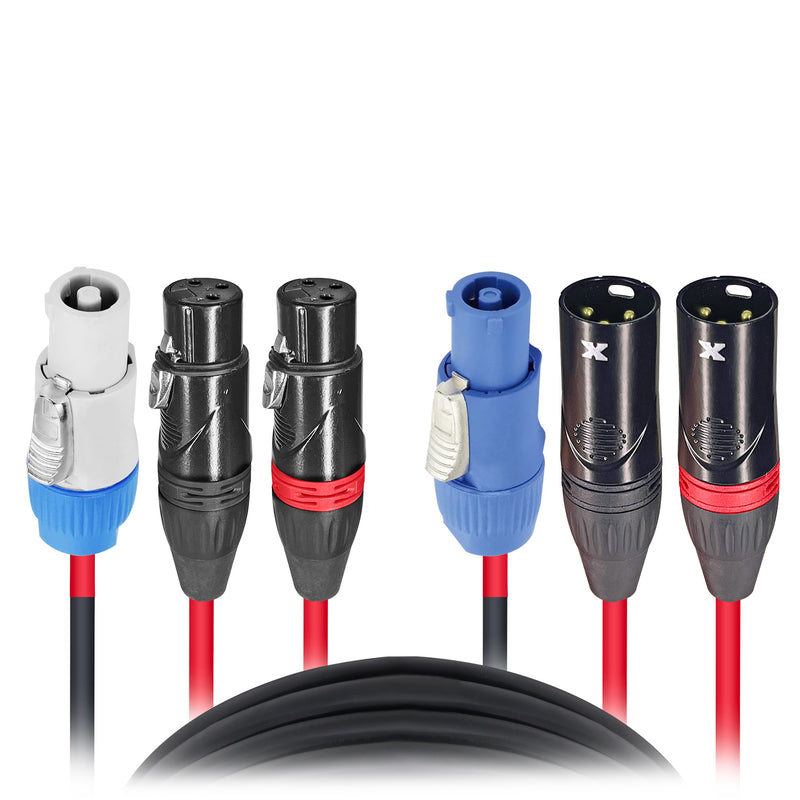 ProX XC-PWC14-DXLR50 14AWG Powerkon to Dual XLR Combo Link Jumper Cable - 50'
