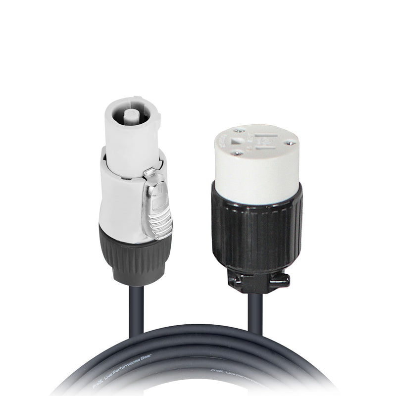 ProX XC-PWCGEF12-02 Alimentation Edison femelle 12AWG gris vers 120 VAC NEMA15R femelle pour connexion électrique - 2 pieds