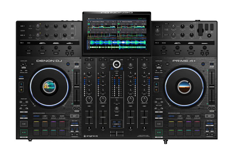 Denon DJ PRIME4+ Contrôleur DJ autonome à 4 platines avec Wi-Fi et streaming