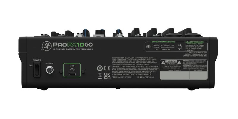 Mackie PROFX10GO Battery Powered 10 Channel Mixer