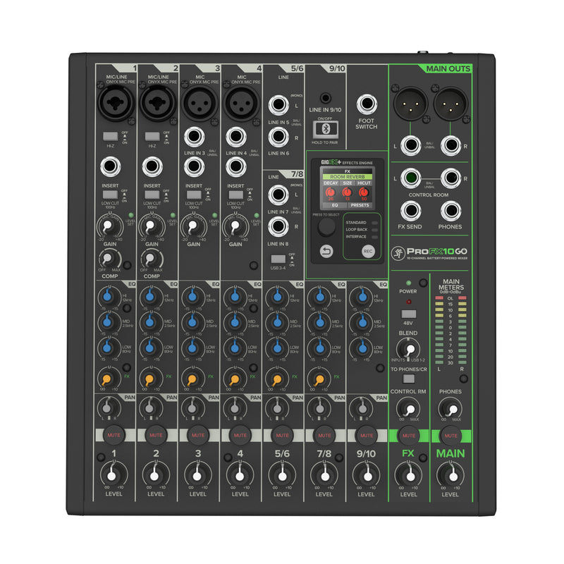 Mackie PROFX10GO Battery Powered 10 Channel Mixer
