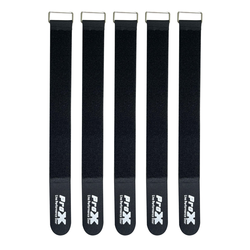 ProX XC-T20X5 Pack of 5 Reusable 20" x 2" Cable Tie Strap with Velcro Hook and Adjustable Loop Fastener