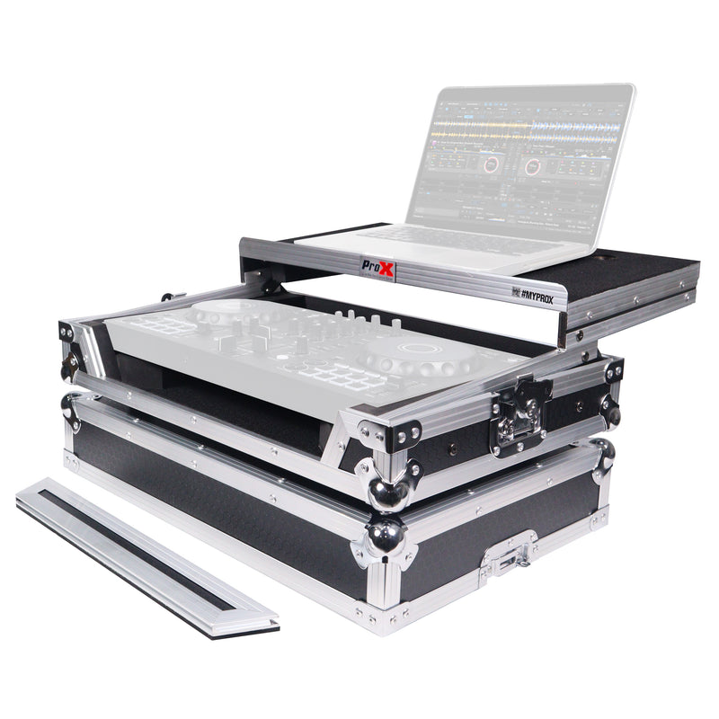 ProX X-DDJFLX4LT Case For Pioneer DDJ-FLX4 DDJ-400 DDJ-SB3 DJ Controller with Laptop Shelf