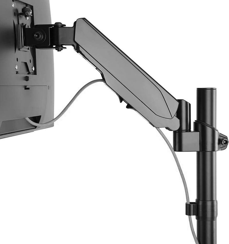 ProX XZF-LTARMPKGBLK Laptop Tray and Bracket with Gas Spring Double Arm Fits 17" - 32" Monitors