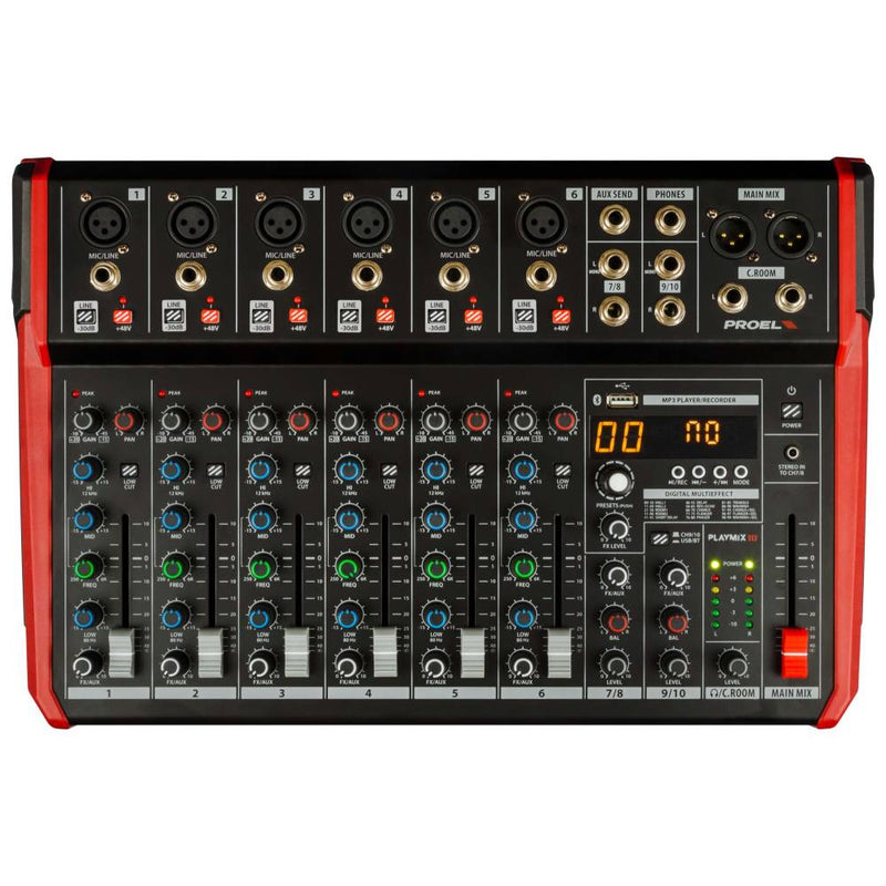 Proel PLAYMIX10 10-Channel PA Mixer with DFX USB and BT