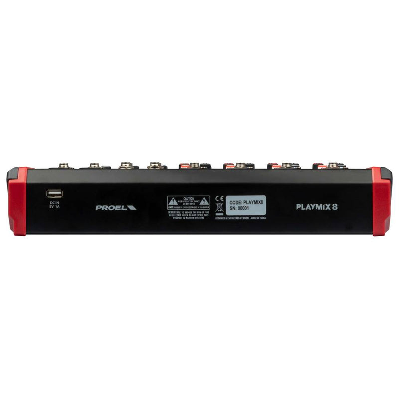 Proel PLAYMIX8 8-Channel Mixer with FX USB