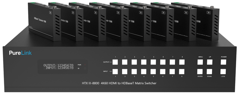 PureLink HTX III-8800 8x8 4K60 HDMI to HDBaseT/HDMI Matrix Switcher
