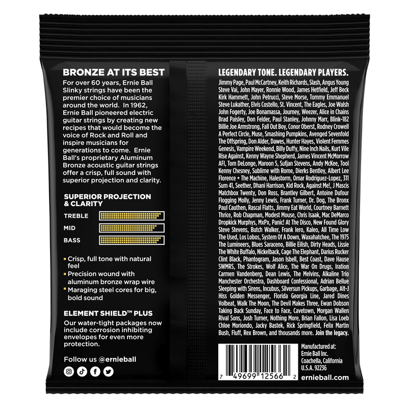 Ernie Ball 2566EB Medium Light Aluminum Bronze Acoustic Guitar Strings 012 - 054