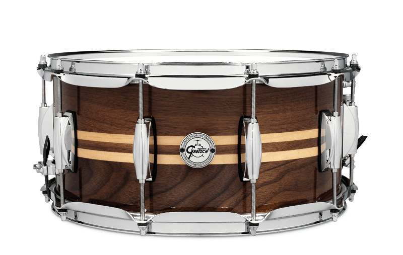 Gretsch Drums S1-6514W-MI Silver Series Snare Drum (Walnut With Maple Inlay) - 6.5" x 14"