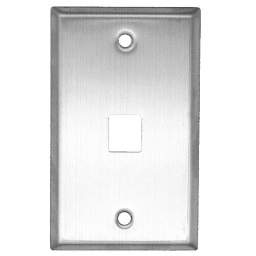 Covid SSB-11000 Blank Wall Plate with 1 Keystone Hole (Stainless Steel)