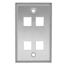 Covid SSB-14000 Blank Wall Plate with 4 Keystone Holes (Stainless Steel)