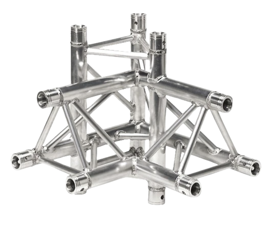Global Truss F33-TR-4095U/L – Apex à quatre voies 90° vers le haut – Coin gauche pour système de ferme triangulaire F33 (1,64')