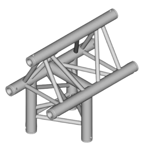 Global Truss F33-TR-4096H/O - Sortie Apex à jonction en T horizontale triangulaire à 3 voies de 1,64' pour ferme triangulaire F33