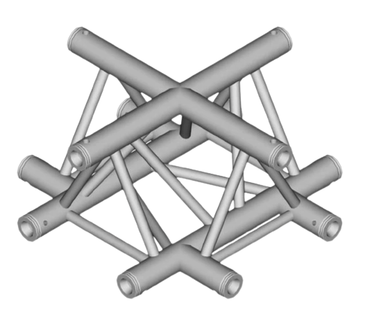 Global Truss F33-TR-4100UD - 1,64' Apex de jonction triangulaire triangulaire à 4 voies haut/bas pour ferme triangulaire F33