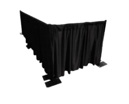 PD Pipe & Drape Tech Surround Velour Drape with Pipe Pocket, Velcro and HEM - 4'x10'