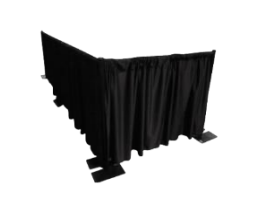 PD Pipe & Drape Tech Surround Polyknit Drape with Pipe Pocket, Velcro and HEM - 4'x15'