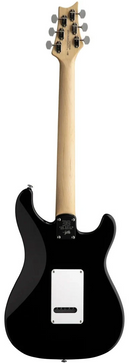 Guitare électrique à gauche (Piano Black).