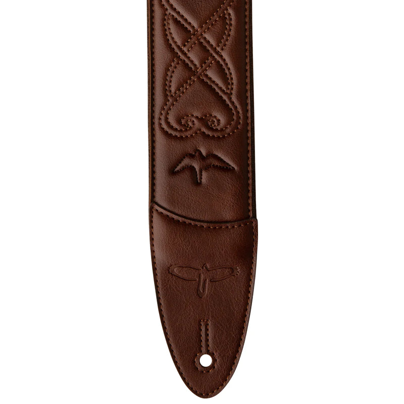 PRS Custom "Faux" Leather Padded Guitar Strap With RAS (Birds Sanguine) - 2.4"
