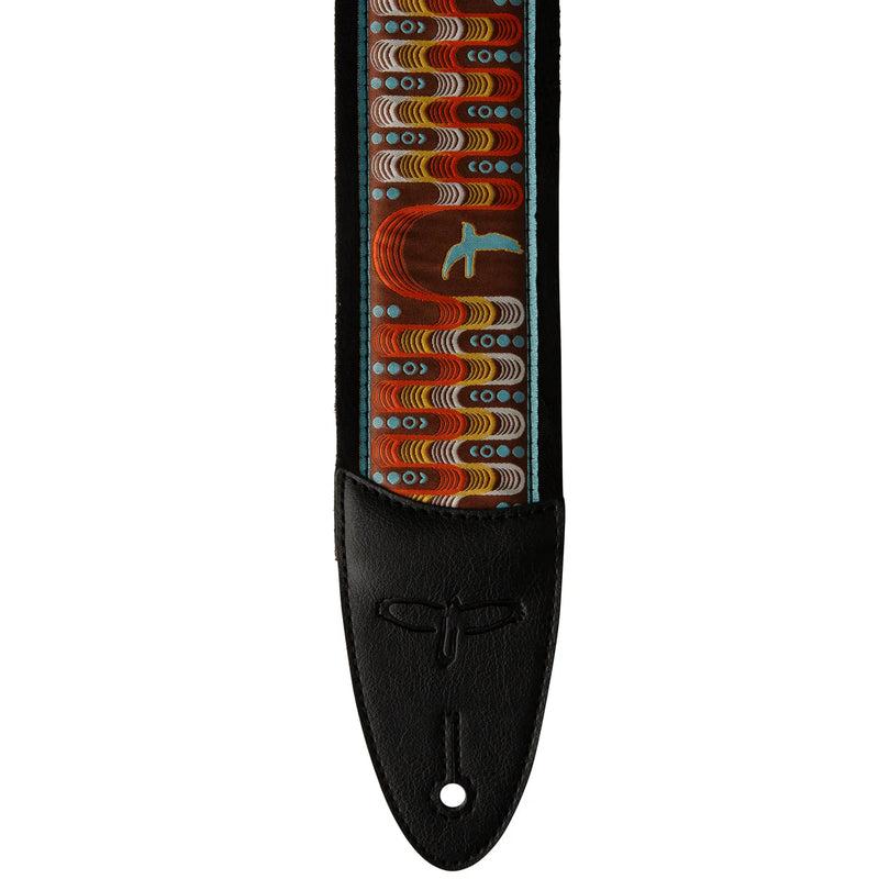 PRS Padded Guitar Strap With FLASH Custom Jacquard Birds Wavelength (Orange)