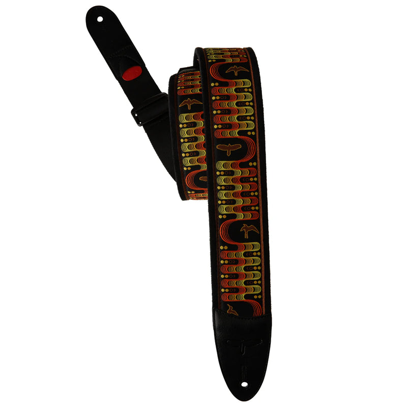 PRS Padded Guitar Strap With FLASH Custom Jacquard Birds Wavelength (Yellow)