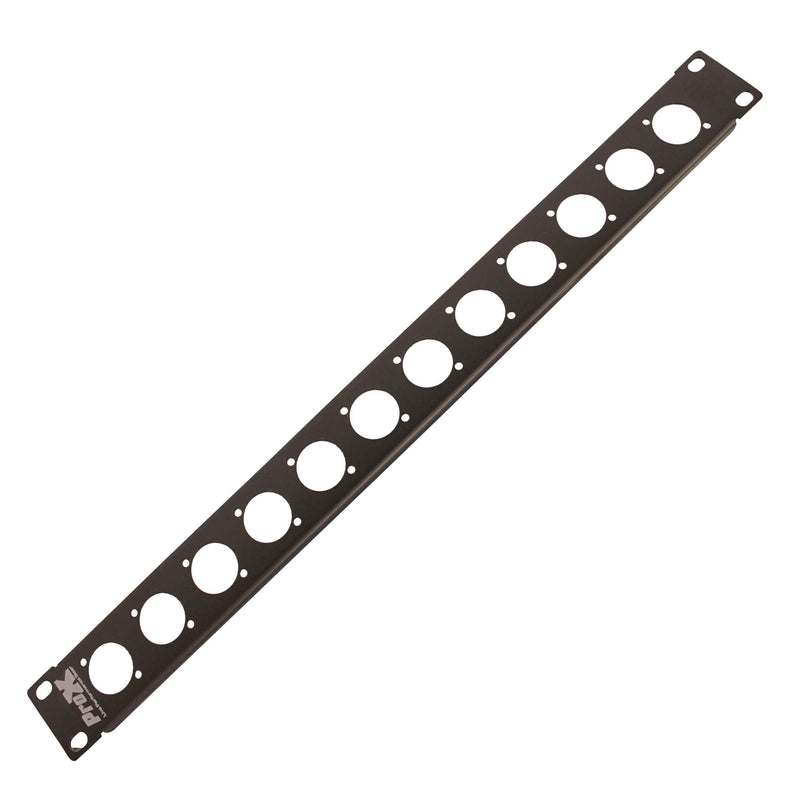 ProX T-1U12XLR 1U Rack Panel Punched For 12 XLR, Speaker Twist Connector Or Power Connection Compatible Connectors