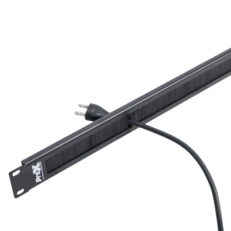 ProX T-P1BR 1U Rack Panel Brush Cable Management Slot Strips