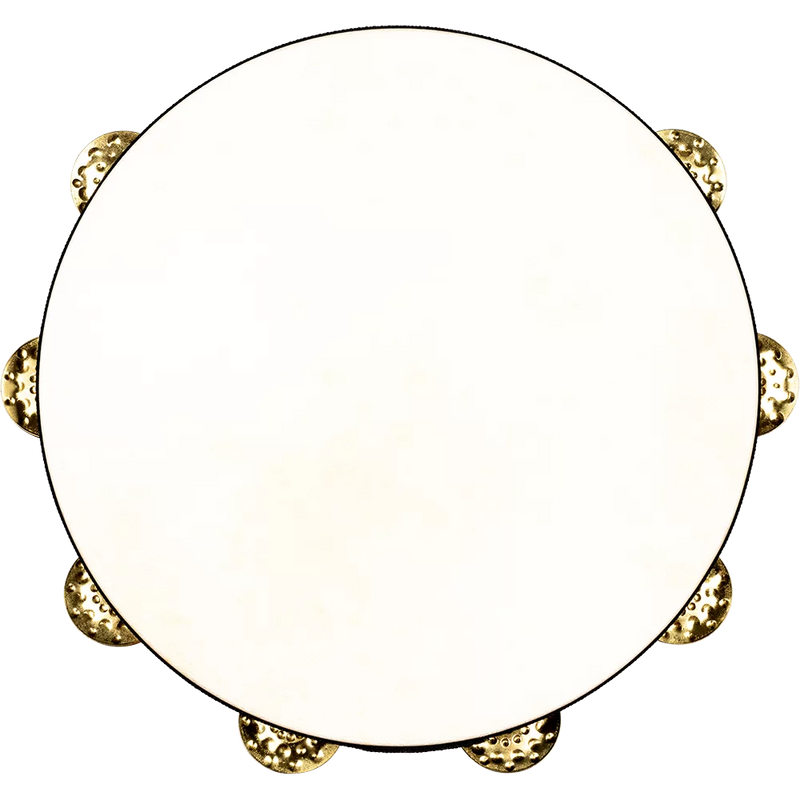Meinl TAH1V-WB Vintage Goat Skin Wood Tambourine 1 Row Hammered Brass (Walnut Brown)