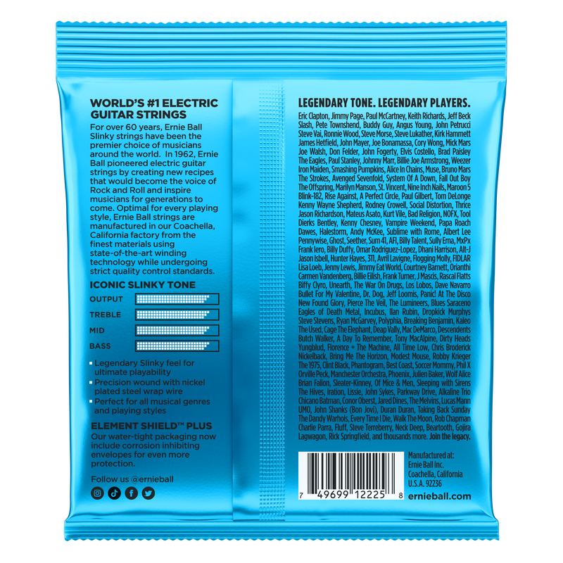 Ernie Ball 2225EB Nickl Extra Slinky Extra Slinky Nickel Wound Electric Guitar Strings 6-String Set 008 - 038