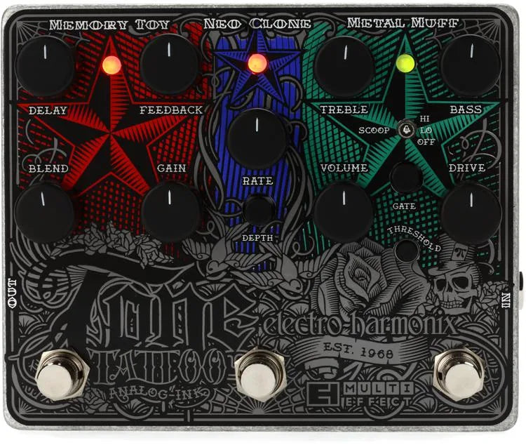 Pédale multi-effets analogique Electro-Harmonix TONE TATTOO