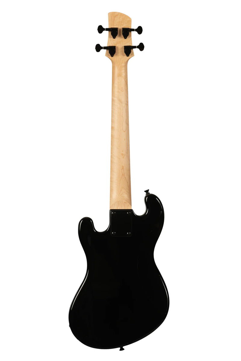 Kala UBASS-SB-BK-FL Basse ukulélé fretless 4 cordes Solid Body (Noir de jais)