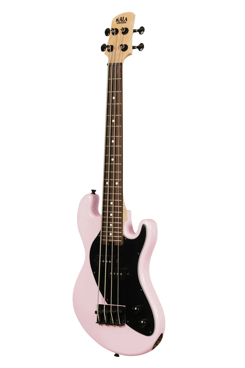 Kala UBASS-SB-LP-FS Solid Body 4 cordes frettes ukulélé basse (rose pâle)