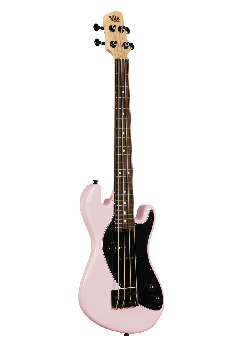 Kala UBASS-SB-LP-FS Solid Body 4 cordes frettes ukulélé basse (rose pâle)