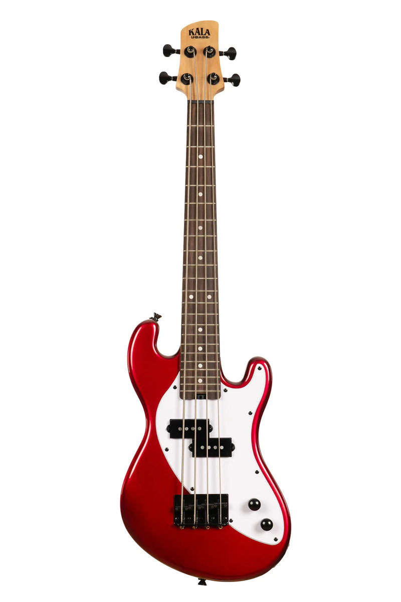 Kala UBASS-SB-RD-FS Basse ukulélé frettée à 4 cordes Solid Body (Candy Apple Red)