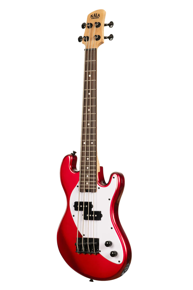 Kala UBASS-SB-RD-FS Basse ukulélé frettée à 4 cordes Solid Body (Candy Apple Red)