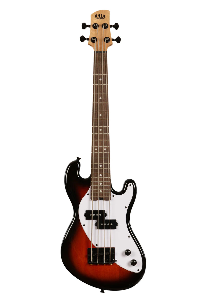 Kala UBASS-SB-TB-FS Basse ukulélé frétée à 4 cordes Solid Body (Tobacco Burst)