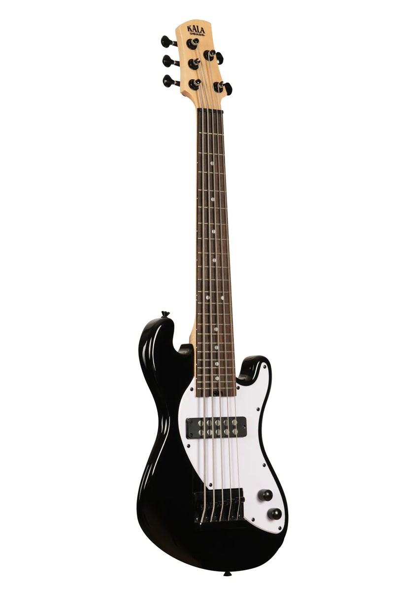 Kala UBASS-SB5-BK-FS Basse ukulélé frettée à 5 cordes Solid Body (Noir de jais)