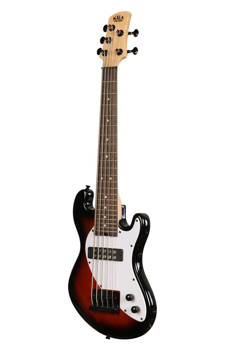 Kala UBASS-SB5-TB-FS Basse ukulélé frettée à 5 cordes Solid Body (Tobacco Burst)