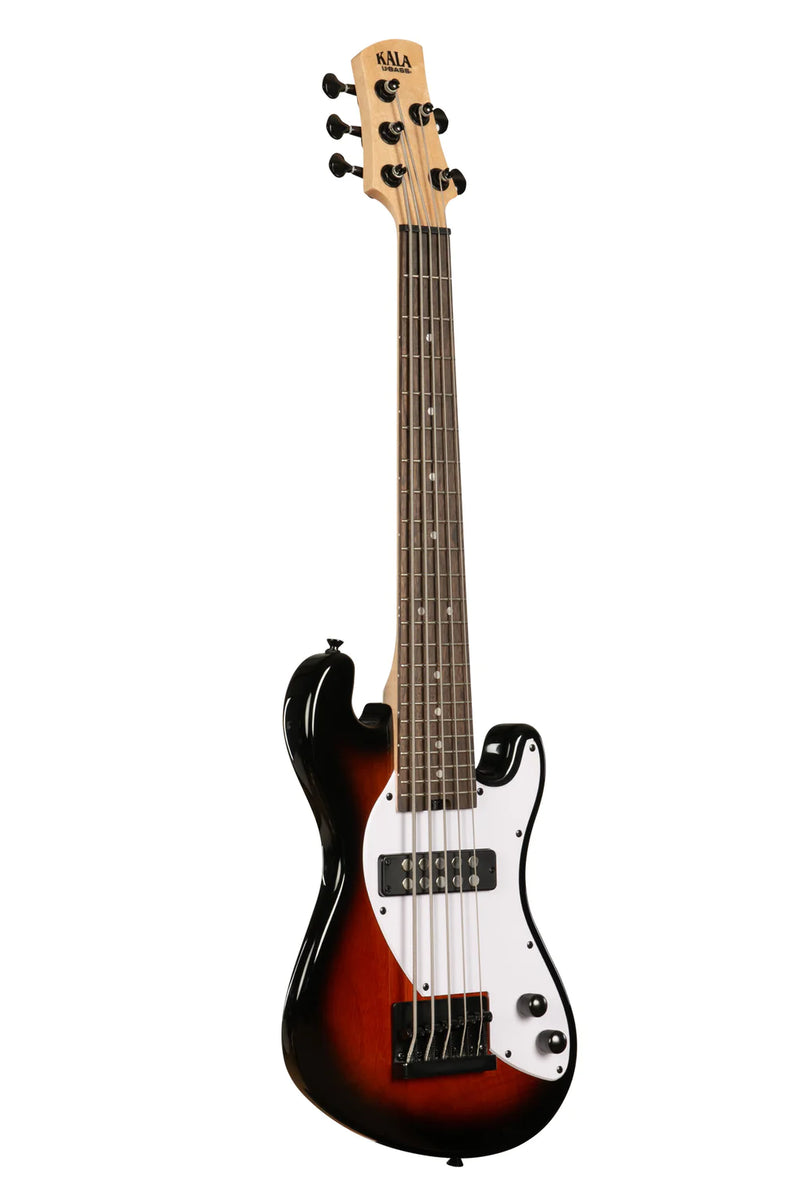 Kala UBASS-SB5-TB-FS Basse ukulélé frettée à 5 cordes Solid Body (Tobacco Burst)