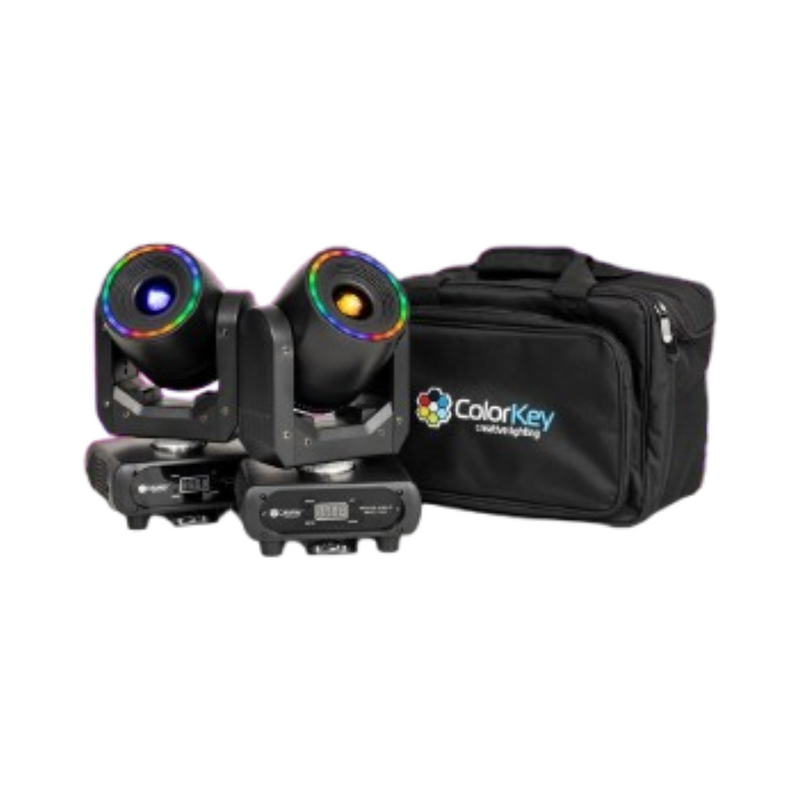 ColorKey HALO SPOT 100 2 Compact Moving Heads With Carrying Bag