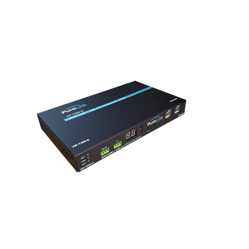 PureLink VIP-T400-D 4K60 HDMI & USB/KM CAT & Fiber AV Over IP Decoder