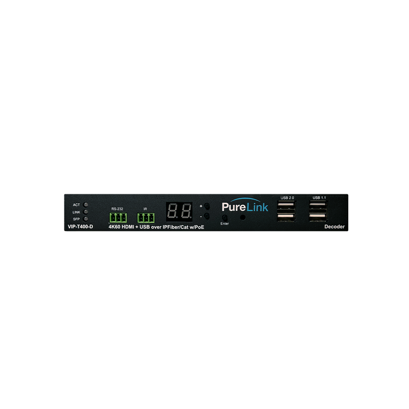 PureLink VIP-T400-D 4K60 HDMI & USB/KM CAT & Fiber AV Over IP Decoder