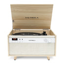 Victrola CENTURY 6-In-1 Wood Record Player (Natural Wood + Light Linen)