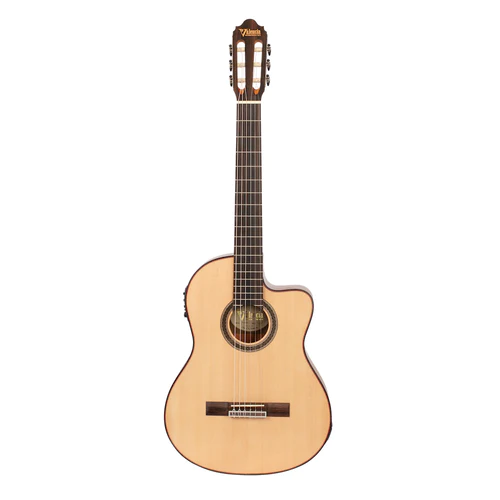 Valencia VC704CE 4/4 Size Classical Electric Guitar (Natural Satin Finish)