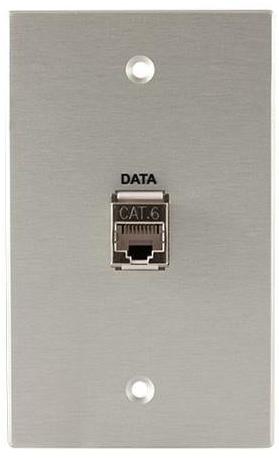 Covid W1128F-CA Keystone RJ45-CAT6 Shielded Wall Plate (Clear Anodized)