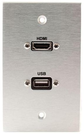 Covid W1220P-CA HDMI and USB Wall Plate (Clear Anodized)