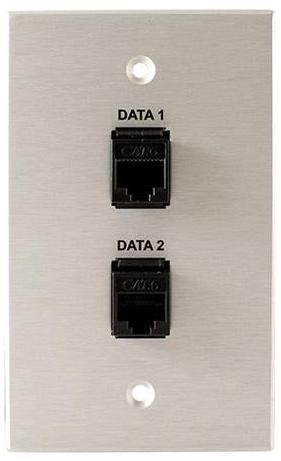 Covid W1230F-CA 2 Keystone RJ45-CAT6 Wall Plate (Clear Anodized)