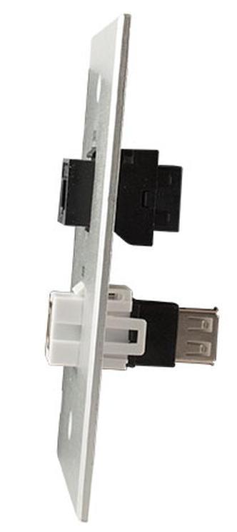 Covid W1234F-CA RJ45-CAT6 and Keystone USB-2-BA Wall Plate (Clear Anodized)