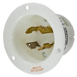 Hubbell HBL2715 Entrée mâle à bride 4 fils 125-250 V/30 A Twist-Lock
