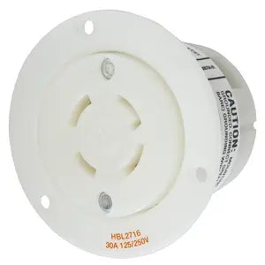 Hubbell HBL2716 Prise femelle à bride 4 fils 125-250 V/30 A Twist-Lock